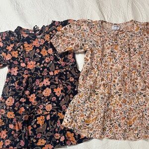 2 Old Navy Floral Girls Dresses  - Perfect for Fall and Winter.